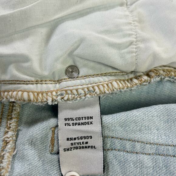 Copper Key Jean Shorts Size 5 Juniors Bleach Wash Raw Hem Slits Distressed Denim - Picture 7 of 11